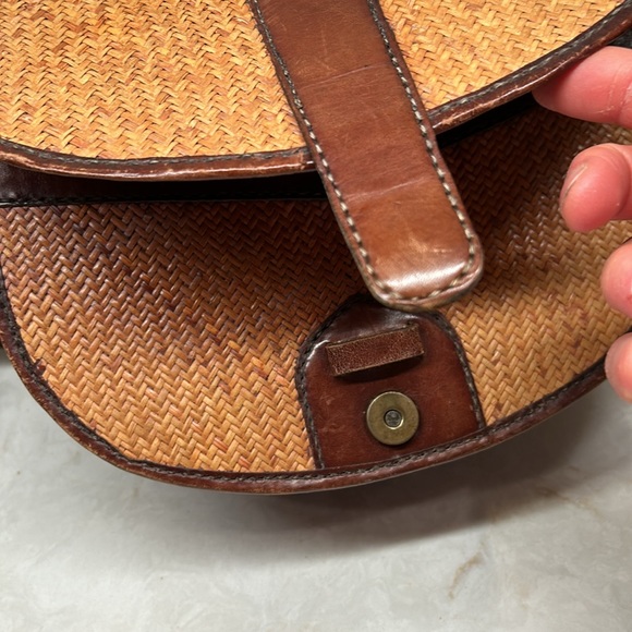 Handmade crossbody wicker and leather vintage purse UNIQUE HANDMADE - Picture 12 of 13